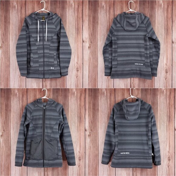 *READ* Under Armour Womens Medium Storm Full Zip Hooded Jacket Gray 1240071 - Picture 5 of 14